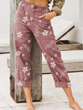 Damenmode Baumwolle Leinen bedruckte Hose