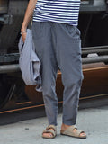 Jogginghose aus Leinen mit Seitentaschen