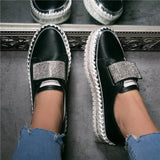 Strasssteine Plateau Sneakers mit Klettverschluss