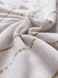 Langärmeliger V-Ausschnitt aus Polyester für Frauen und goldgestreifte Pullover