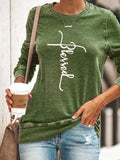 Print Langarm Lässig Sweatshirt