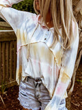 Multifarben Farbblock Baumwolle Patchwork Langarm Shirts & Blusen&Shirts