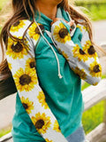 Grün Urlaub Baumwollgemisch Langarm Patchwork Sweatshirt