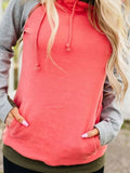 Hellgrün Asymmetrisch Baumwollgemisch Langarm Sweatshirt