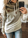 Streifen Lässig Baumwollgemisch Sweatshirt