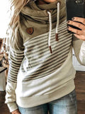 Streifen Lässig Baumwollgemisch Sweatshirt
