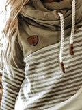 Streifen Lässig Baumwollgemisch Sweatshirt