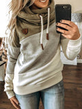 Multifarben Langarm Kapuze Sweatshirt