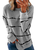 Rundhals Print Lässig Baumwollgemisch Shirts & Blusen&Shirts