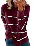 Rundhals Print Lässig Baumwollgemisch Shirts & Blusen&Shirts