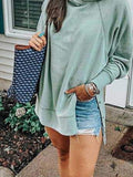 Hellgrün Lässig Baumwollgemisch Patchwork Sweatshirt