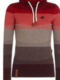 Rot Kapuze Lässig Baumwollgemisch Patchwork Sweatshirt