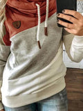 Rot Langarm Patchwork Baumwollgemisch Sweatshirt