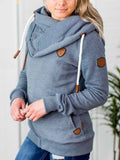 Warmgrau Kapuze Normal Langarm Mantel