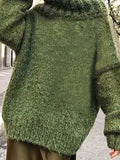 Grün Langarm Lässig Pullover