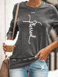 Print Langarm Lässig Sweatshirt