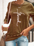 Print Langarm Lässig Sweatshirt