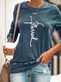 Print Langarm Lässig Sweatshirt
