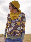 Baumwollgemisches Lässiges Sweatshirt mit Langarm