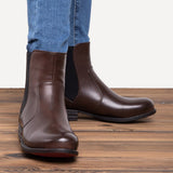 Kurzer Retro-Stiefel für Damen mit niedrigem Absatz