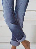 Blaue Denim Freizeithosen mit Taschen