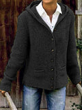 Langarm Strickjacke mit Kapuze