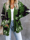 Geometrische Strickjacke mit Langarm