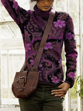 Geblümter Baumwollgemischer Pullover