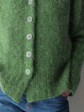 Große Größen Lässige Strickjacke mit Knöpfen