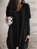 Einfarbiges Langarmshirt mit Taschen