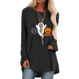 Halloween Aufdruck Lose Langarm-T-Shirt