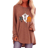 Halloween Aufdruck Lose Langarm-T-Shirt
