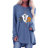 Halloween Aufdruck Lose Langarm-T-Shirt