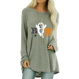Halloween Aufdruck Lose Langarm-T-Shirt