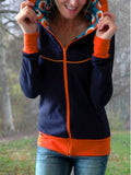 Print Lässige Sweatjacke mit Kapuze