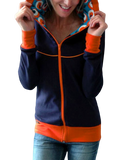 Print Lässige Sweatjacke mit Kapuze