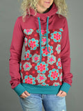 Langarm Print Sweatshirt mit Kapuze
