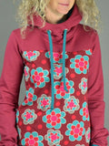 Langarm Print Sweatshirt mit Kapuze