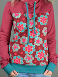Langarm Print Sweatshirt mit Kapuze