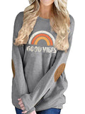 Baumwollgemisch Lässig Print Sweatshirt