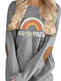 Baumwollgemisch Lässig Print Sweatshirt
