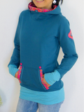 Print Langarm Lässiges Sweatshirt mit Kapuze