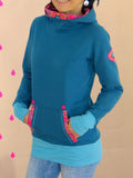 Print Langarm Lässiges Sweatshirt mit Kapuze