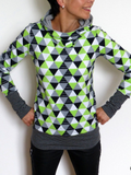 Print Langarm Sweatshirt mit Kapuze