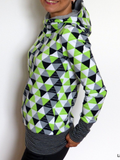 Print Langarm Sweatshirt mit Kapuze