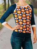 Langarm Lässiges Sweatshirt mit Blumenmuster