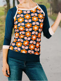 Langarm Lässiges Sweatshirt mit Blumenmuster