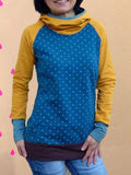 Print Langarm Sweatshirt mit Kapuze