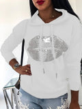 Langarm Print Kapuze Sweatshirt