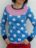 Blau Tier Rundhals Print Lässig Shirts & Blusen&Shirts